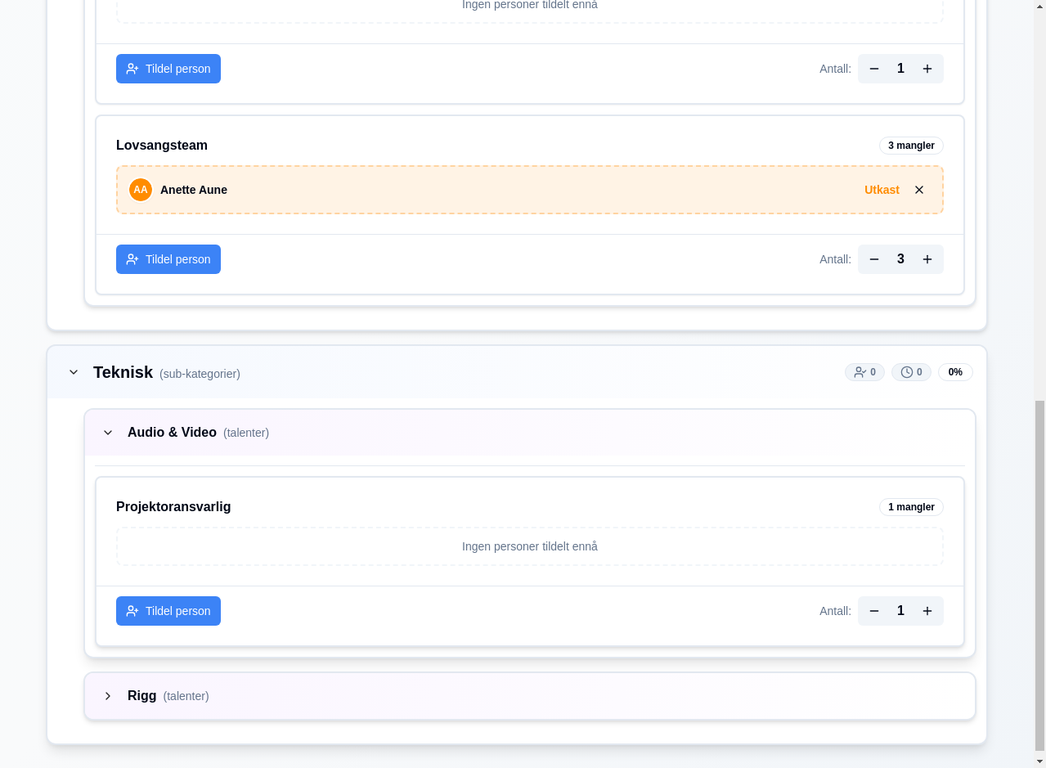 Bemanningsstyring i Voluplan